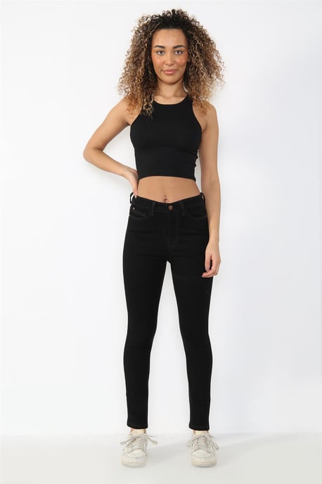 Dames Magic Shaping High Waisted Skinny Jeans in Zwart - Image 6