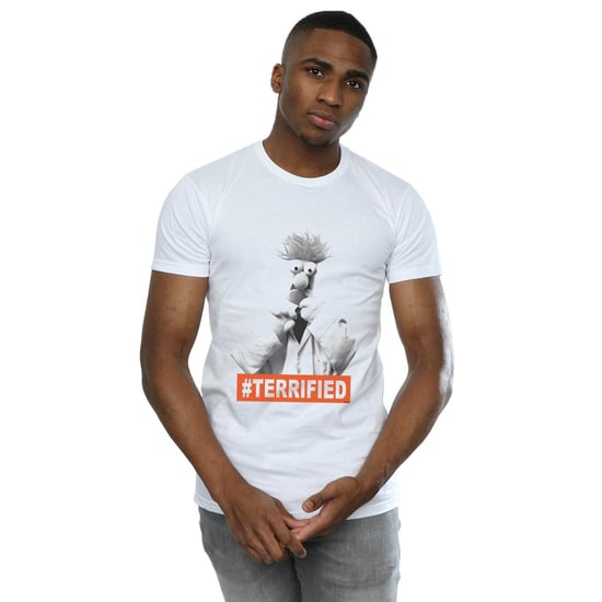 Disney Mens The Muppets Beaker Terrified T-Shirt (White)