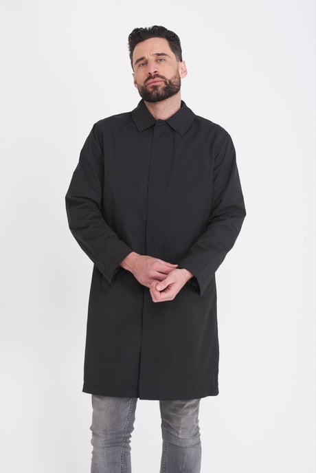 Carter & Jones Fleece Lined Raincoat in Black