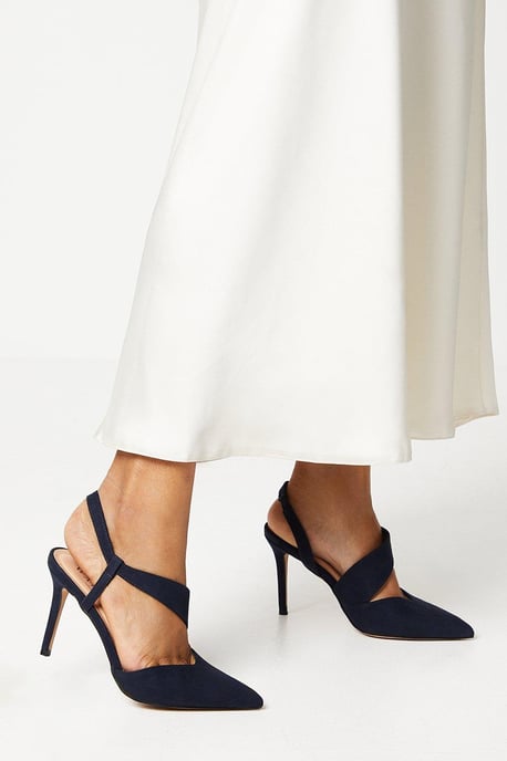 Evie Asymmetric Pointed Stiletto High Heel Court Shoes - Image 1