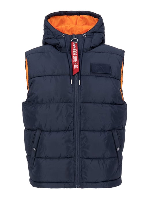 Alpha Industries Hooded Puffer Vest FD Blue - Image 3