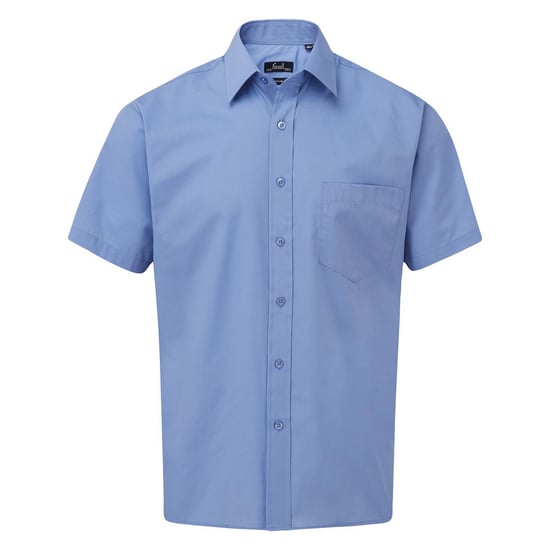Premier Herenshirt met korte mouwen Popeline (Middenblauw) - Image 1