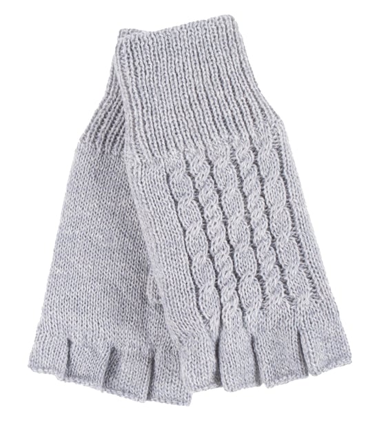HEAT HOLDERS - Ladies Cable Knitted Winter Thermal Fingerless Gloves - Image 1