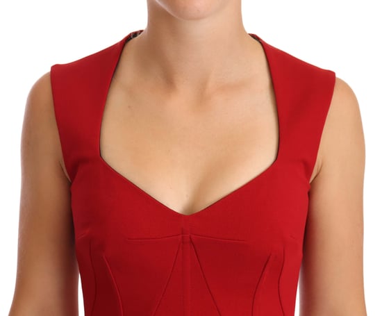 Dolce & Gabbana Kvinnors Röda Hjärtformade Ärmfria Midi Stretch Klänning - Image 2