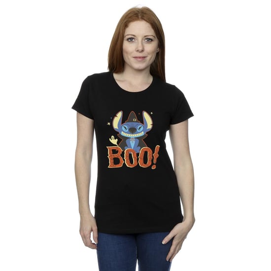 Disney Womens/Ladies Lilo & Stitch Boo! Cotton T-Shirt (Black)