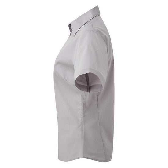 Premier Popeline blouse met korte mouwen / Gewoon werkoverhemd (Zilver) - Image 3