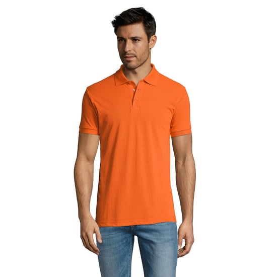 SOLs Mens Prime Pique Plain Short Sleeve Polo Shirt (Orange)