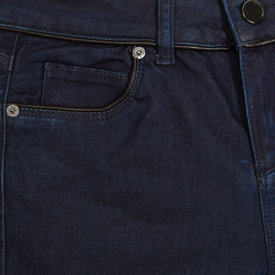 Long denim pants with straight cut hems AJEA13-A350 woman