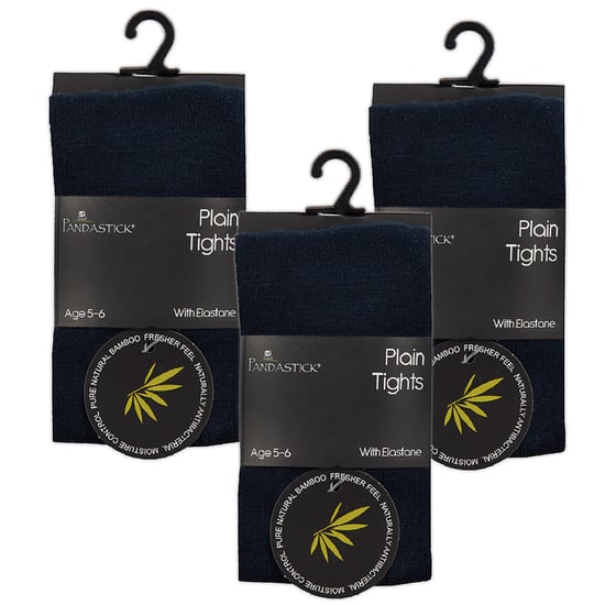 Sock Snob - 3 Paar Meisjes Bamboe Panty's Multipack | Effen Panty's voor School - Marine - Image 2