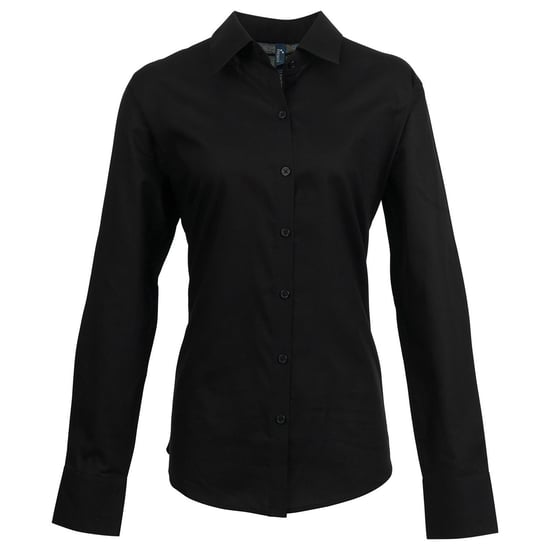 Premier Dames/Dames Signature Oxford Overhemd met lange mouwen (Zwart) - Image 1