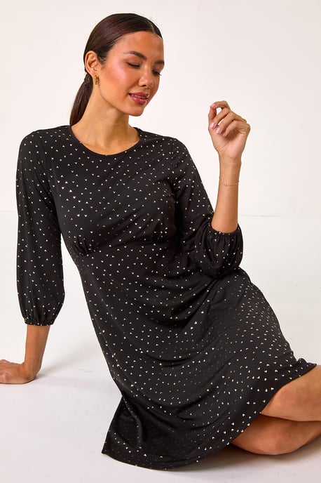 Shimmer Foil Print Dress
