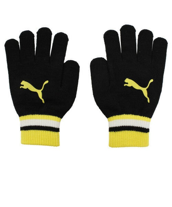 Puma Cat Logo Mens Black/Yellow Gloves - Image 1