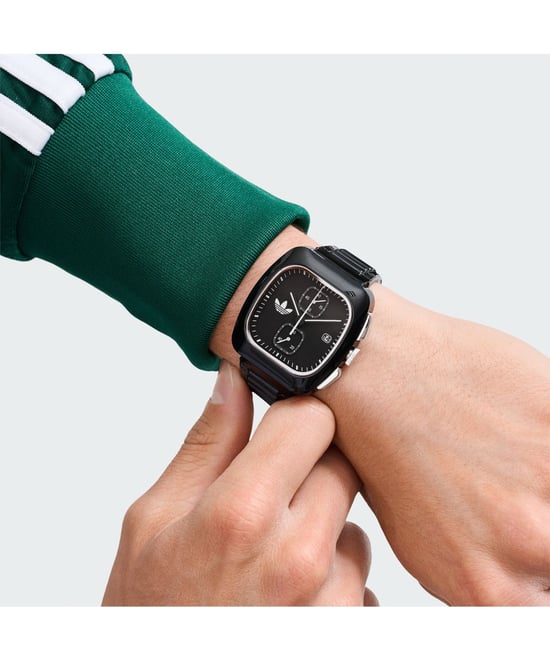 Adidas Originals Retro Wave Twee Chrono Unisex Zwarte Horloge AOSY24533 - Image 4