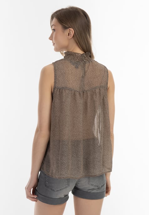 Dreimaster Blouse Dames olijf wol wit - Image 4