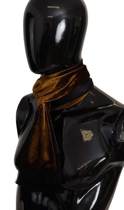 Dolce & Gabbana Brun Herrsjal Varm Halsduk Fransen Silkeskarf för Herrar - Image 2