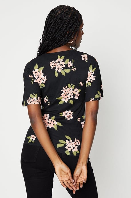 Crew Neck Flutter Sleeve Top - Image 3