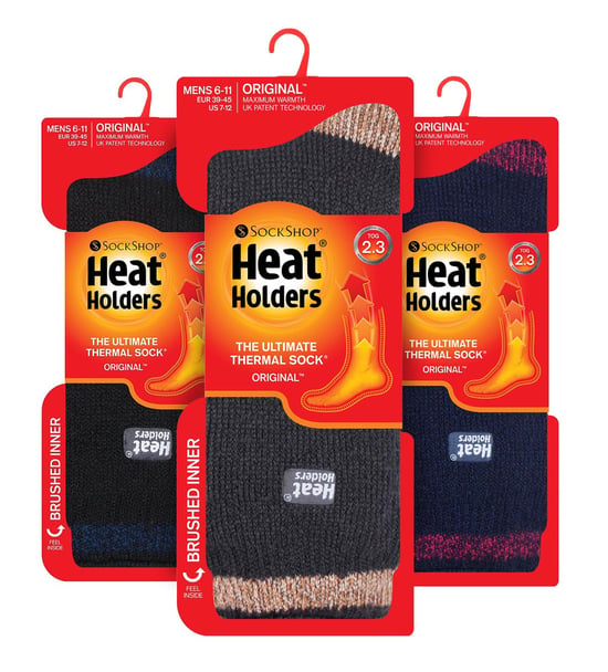 HEAT HOLDERS - 3-pack Multipack Isolerade termosockor för herrar för vintern - Block Twist - Image 2