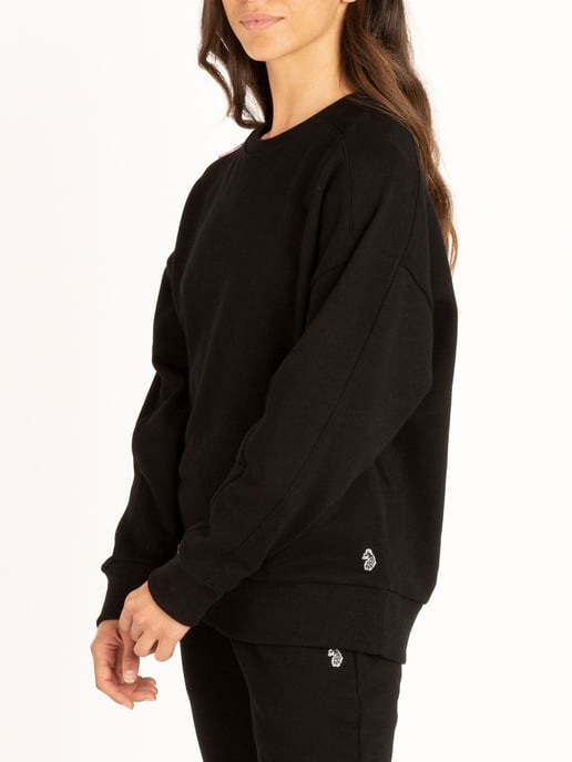 Luke 1977 Womens Raise Workout Oversized Sweatshirt in Black