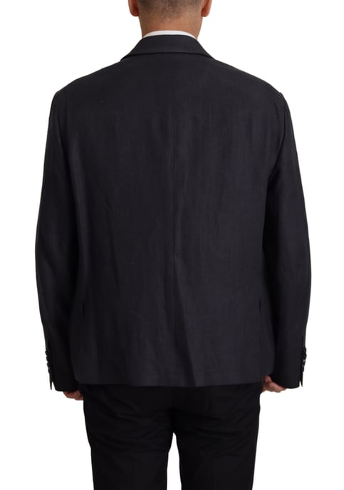 Dolce & Gabbana Blå Linne Formell Herr Blazer Herrjacka - Image 5