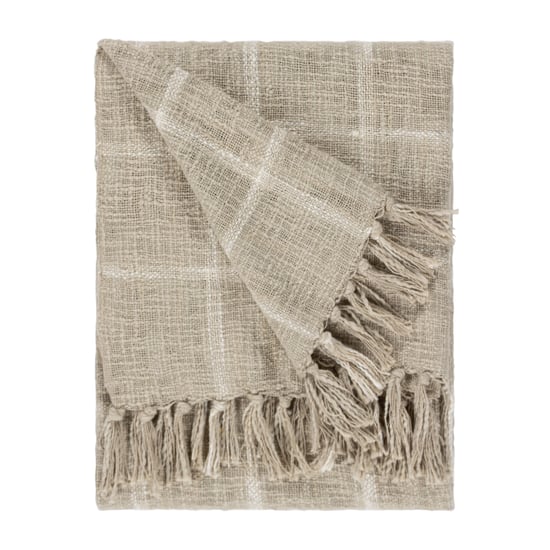 Yard Beni Check Fringed Throw - Image 1