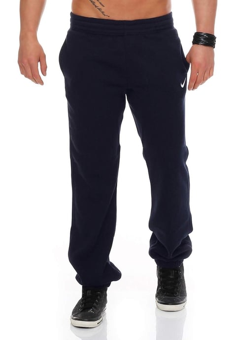 NIKE Heren Club Swoosh Cuff Joggingbroek in marineblauw - Image 1