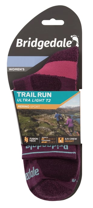 Bridgedale - Womens Ultralight Merino Socks - Damson - Image 2