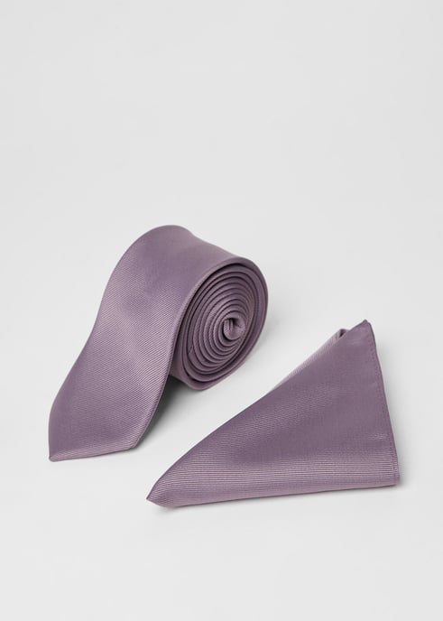 Mauve Tie And Pocket Square