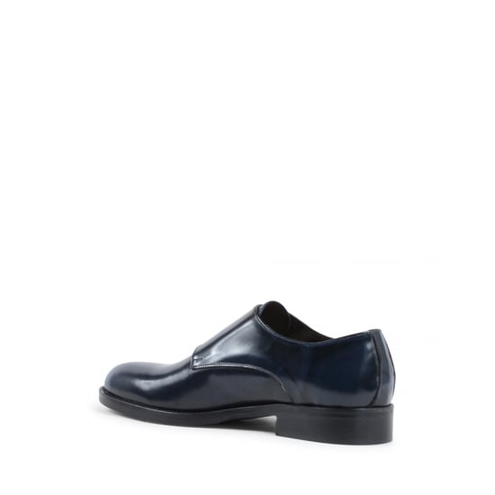 19V69 Italia Mens Double Buckle Shoe Blue 1210 MP ABRASIVATO BLUE