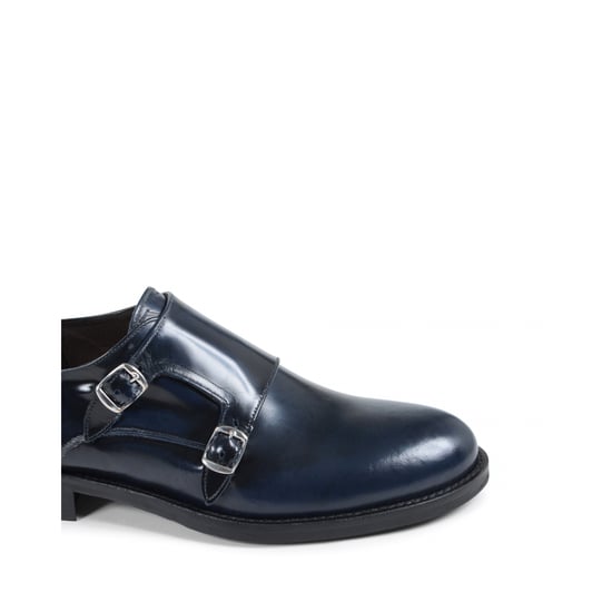 19V69 Italia Mens Double Buckle Shoe Blue 1210 MP ABRASIVATO BLUE