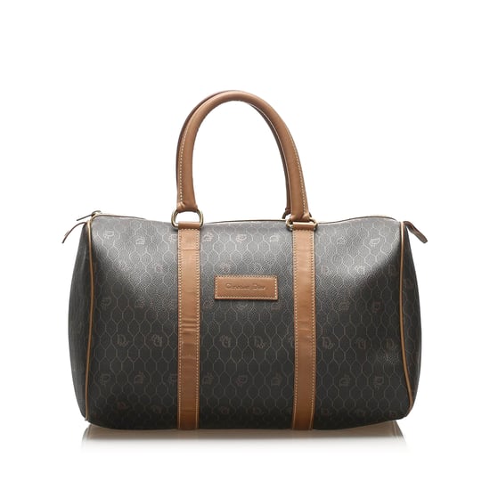 Vintage Dior Honeycomb Boston Bag Brown - Image 1