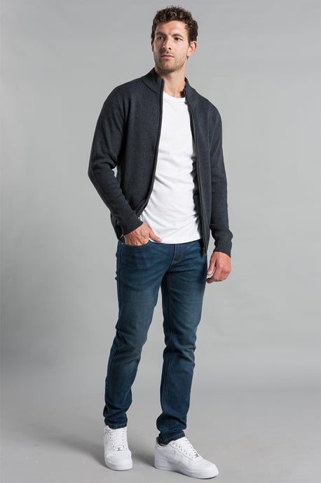 Recycled Cotton Blend Zip-Through Cardigan