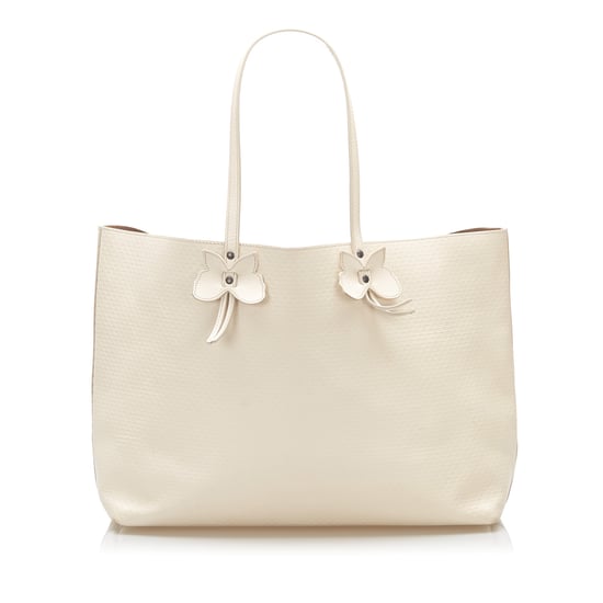 Vintage Bottega Veneta Leather Tote Bag White - Image 1