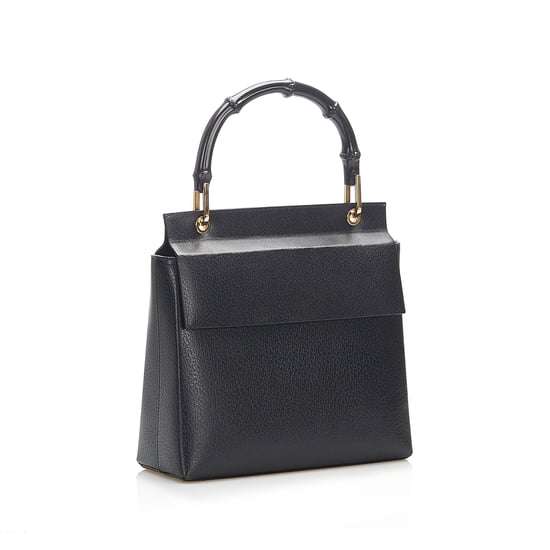 Vintage Gucci Bamboo Leather Handbag Black - Image 2