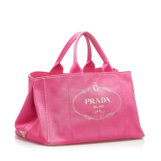 Vintage Prada Canapa Logo Handbag Pink - Image 2