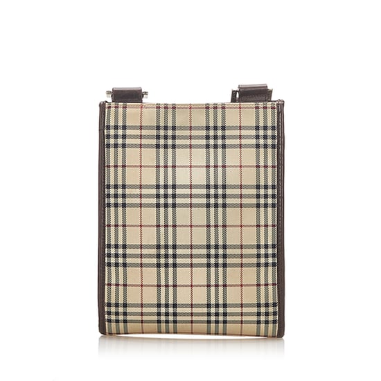 Vintage Burberry House Check Canvas Crossbody Bag Brown - Image 3