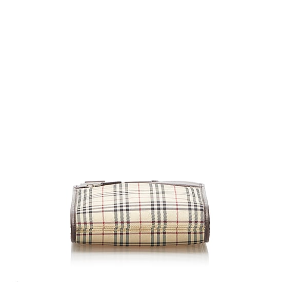 Vintage Burberry House Check Canvas Crossbody Bag Brown - Image 4
