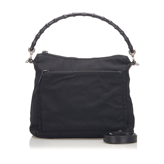 Vintage Gucci Bamboo Canvas Satchel Black - Image 1