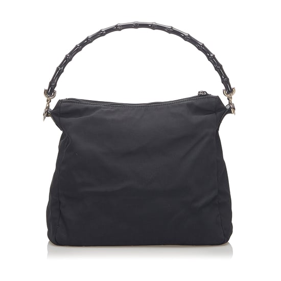 Vintage Gucci Bamboo Canvas Satchel Black - Image 3