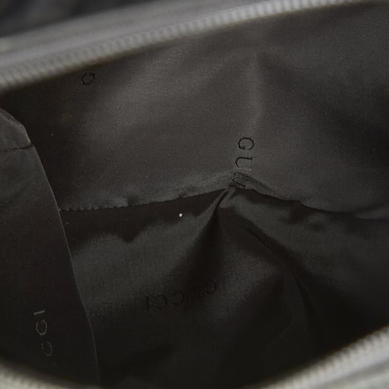 Vintage Gucci Bamboo Canvas Satchel Black - Image 5