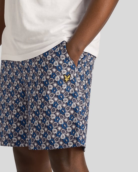 Heren Resort Shorts met bloemenprint in donkerblauw - Image 4