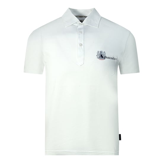 Aquascutum Aldis Brand London Logotyp Vit Pikétröja - Image 1