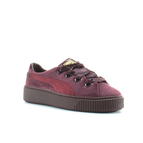 Puma Platform Kiss Velvet Womens Burgundy Trainers