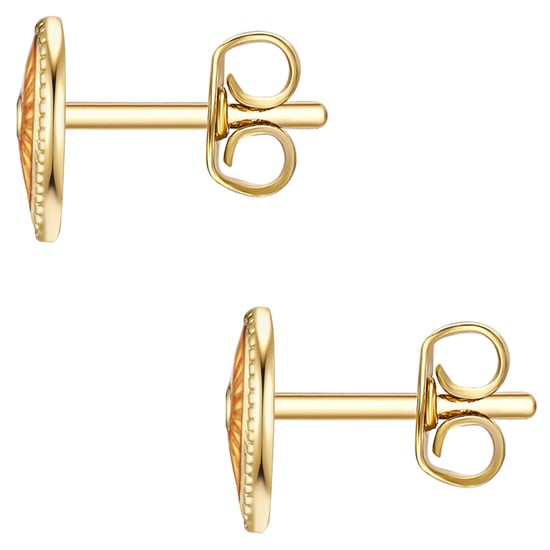Stud earring sterling silver yellow gold zirconia white Glanzstücke München - Image 3
