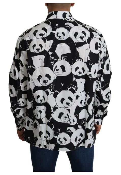 Dolce & Gabbana Men's Black Panda Casual 100% Cotton Shirt - Image 5