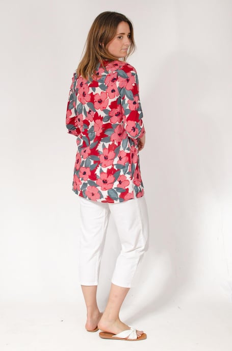 Floral Bloom Pink Tunic Top