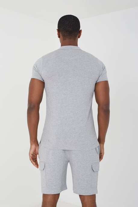 Light Grey 'Hubble' Polo Shirt & Short Co-Ord Set