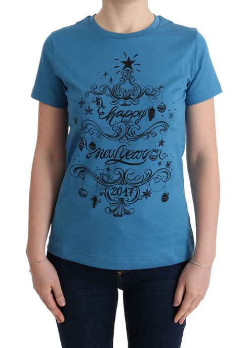 Dolce & Gabbana Women's Blue Cotton 2017 Motive T-Shirt - Image 1