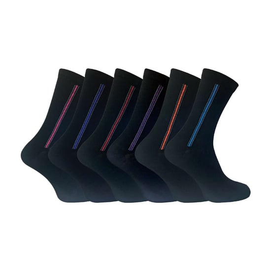 6 pairs mens formal patterned coloured dress cotton socks - Image 1