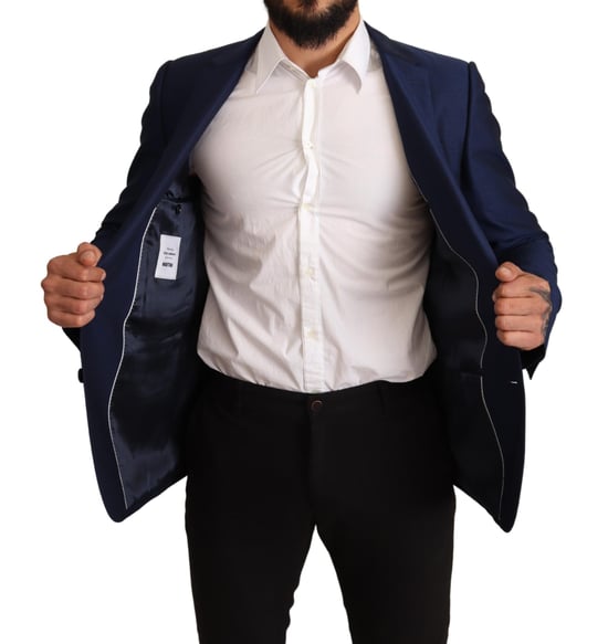 Dolce & Gabbana Heren Navy Blauw Slim Fit Jasje MARTINI Blazer - Image 5
