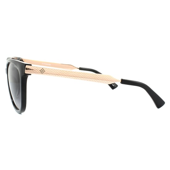 Polaroid Cat Eye Womens Black Rose Gold Grey Gradient Polarized Sunglasses